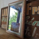 Vintage gray and pink mirror 35 x 25cm