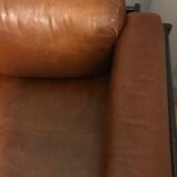 Fauteuil en cuir et palissandre Sergio Asti