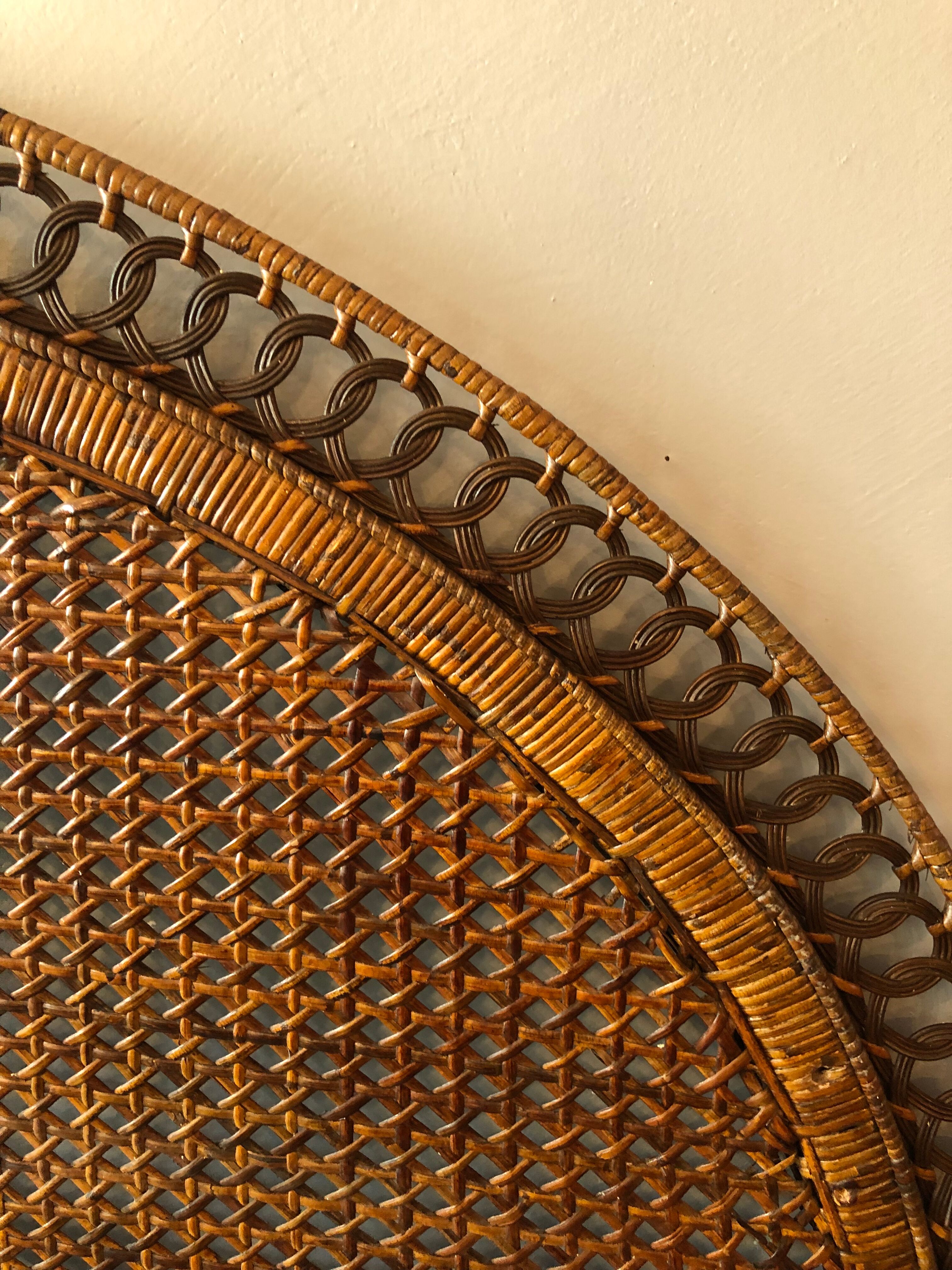 Vintage rattan headboard