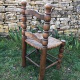 Brutalist straw chair