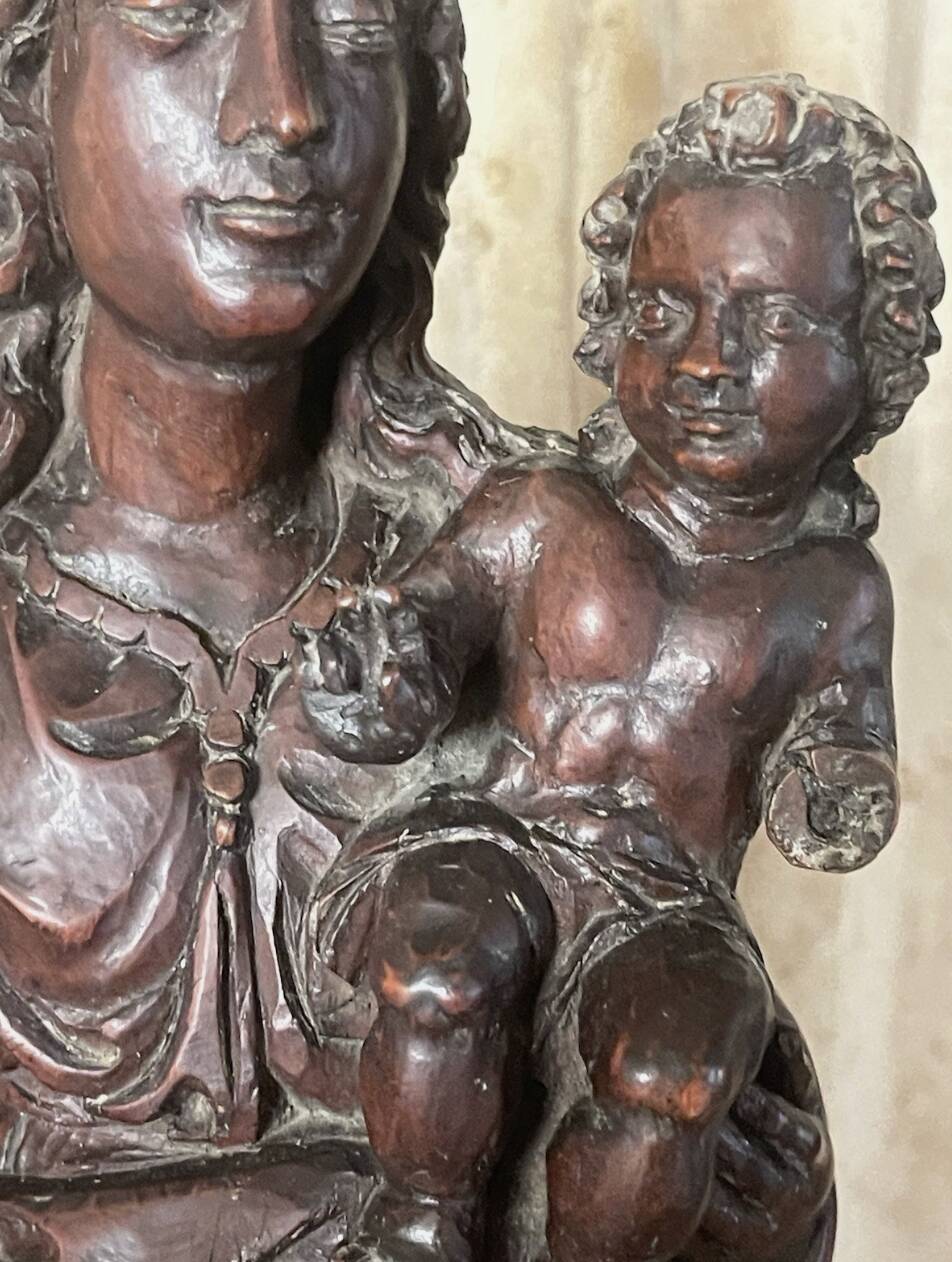 Virgin and Child - Wooden sculpture - 33 cm - France - 18th century