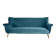 Three-seater sofa in German velvet, 1960s, ocean blue, restored.