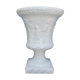 Vase médicis en faïence blanche à décor de scènes champêtres