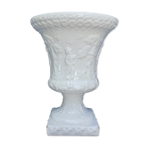 Medici vase in white earthenware decorated with country scenes