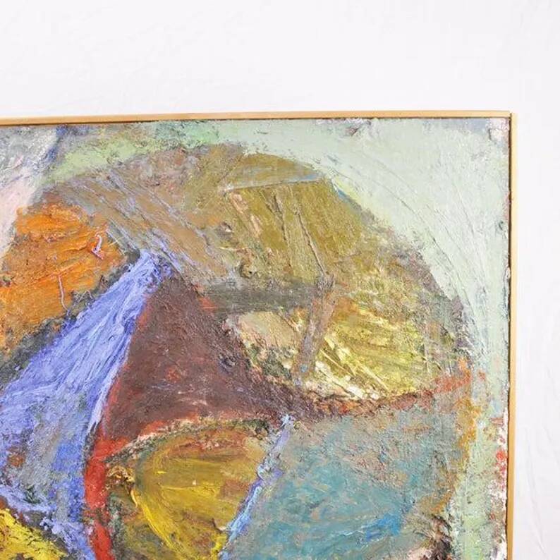 Large Original Swedish Oil on Canvas - "Irritation" by Christina Olivecrona - Signed - Vintage and Framed - 100 × 93 cm (39.4" × 36.6")