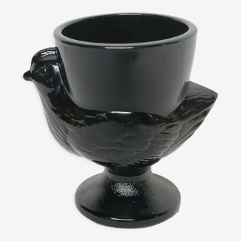 Coquetier hen glass black