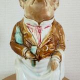 Pichet barbotine cochon onnaing fin XIXème début xxème