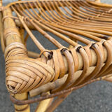 Bamboo and rattan desk and chair set, circa 1970