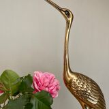 XXL vintage brass heron