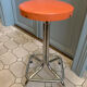 Duo of chair and stool 1970 orange and chromes
