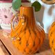 Duo vase & blown glass carafe in orange – 1960s/70s
