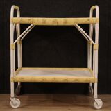 Italian service cart in wood and wicker