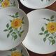 7 EPIAG Dallwitz dessert plates decorated with yellow roses