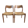 Paire de chaises modèle 75, du designer Niels Otto Moller, années 50