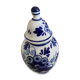 Sucrier, pot couvert en faïence bleu de Delft