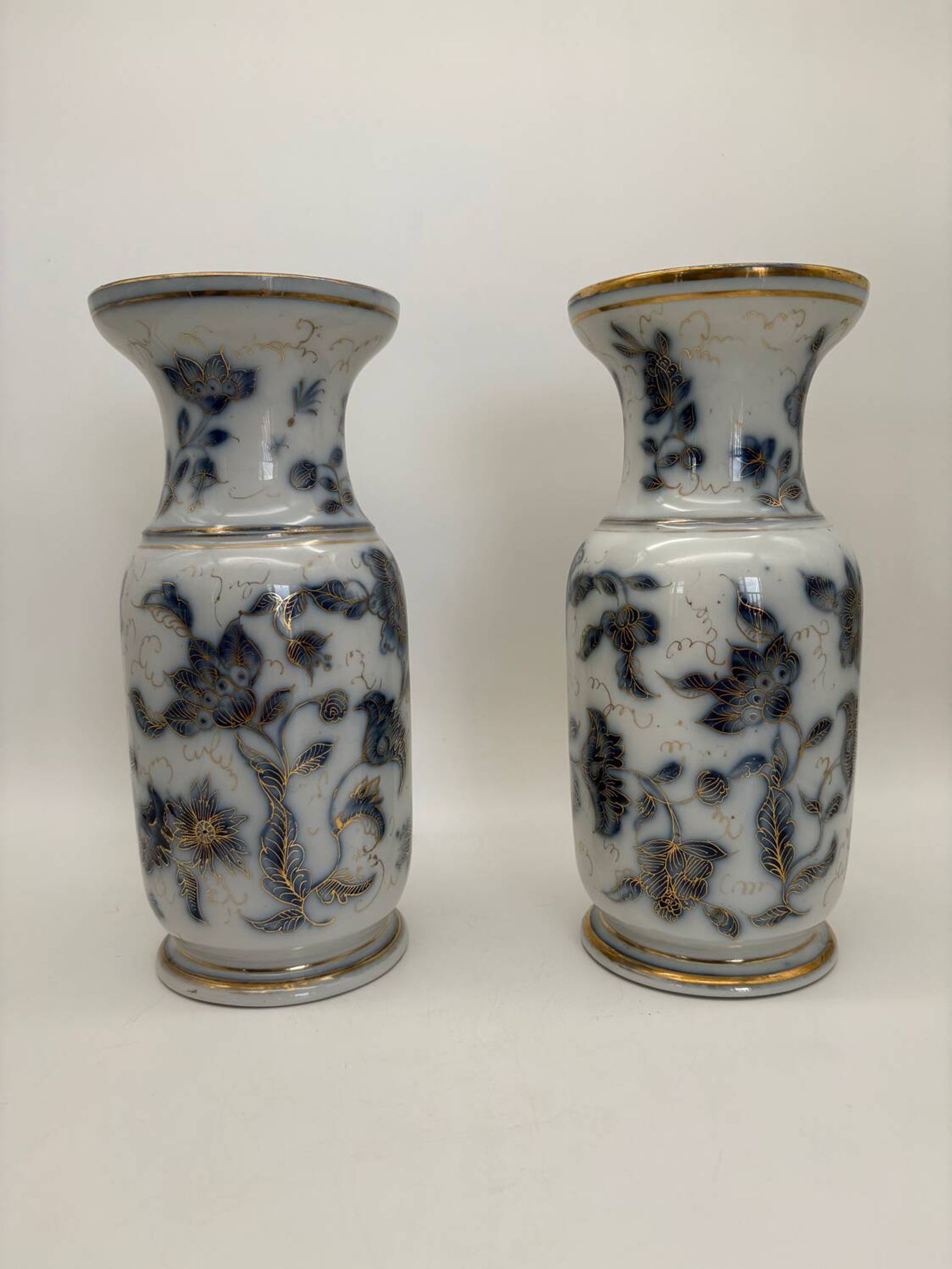 Pair of Bayeux porcelain baluster vases, 19th century