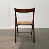 Mid-century wooden folding chair set with Viennese wicker seats, 1960s.