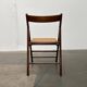 Ensemble de chaises pliantes en bois du milieu du siècle avec sièges en osier viennois, années 1960