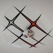 Modernist Czechoslovakian Zukov pendant light, geometric pattern, 1960