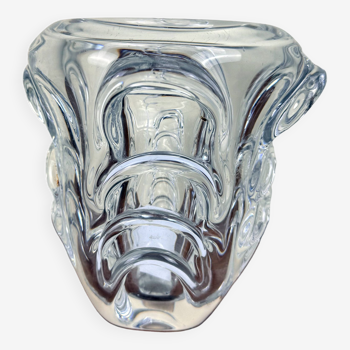 Val saint Lambert : vase estampillé en cristal vers 1960