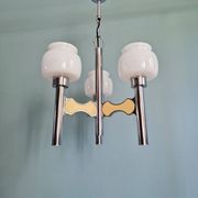 Lustre Space Age in chrome metal and opaline, G. Sciolari, 1970