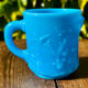 Vintage beautiful turquoise blue opaline coffee cup
