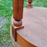 Antique hot water bottle table, Louis XVI style marble top