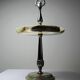 Rare display stand in green onyx and silver metal, Italy, vintage.