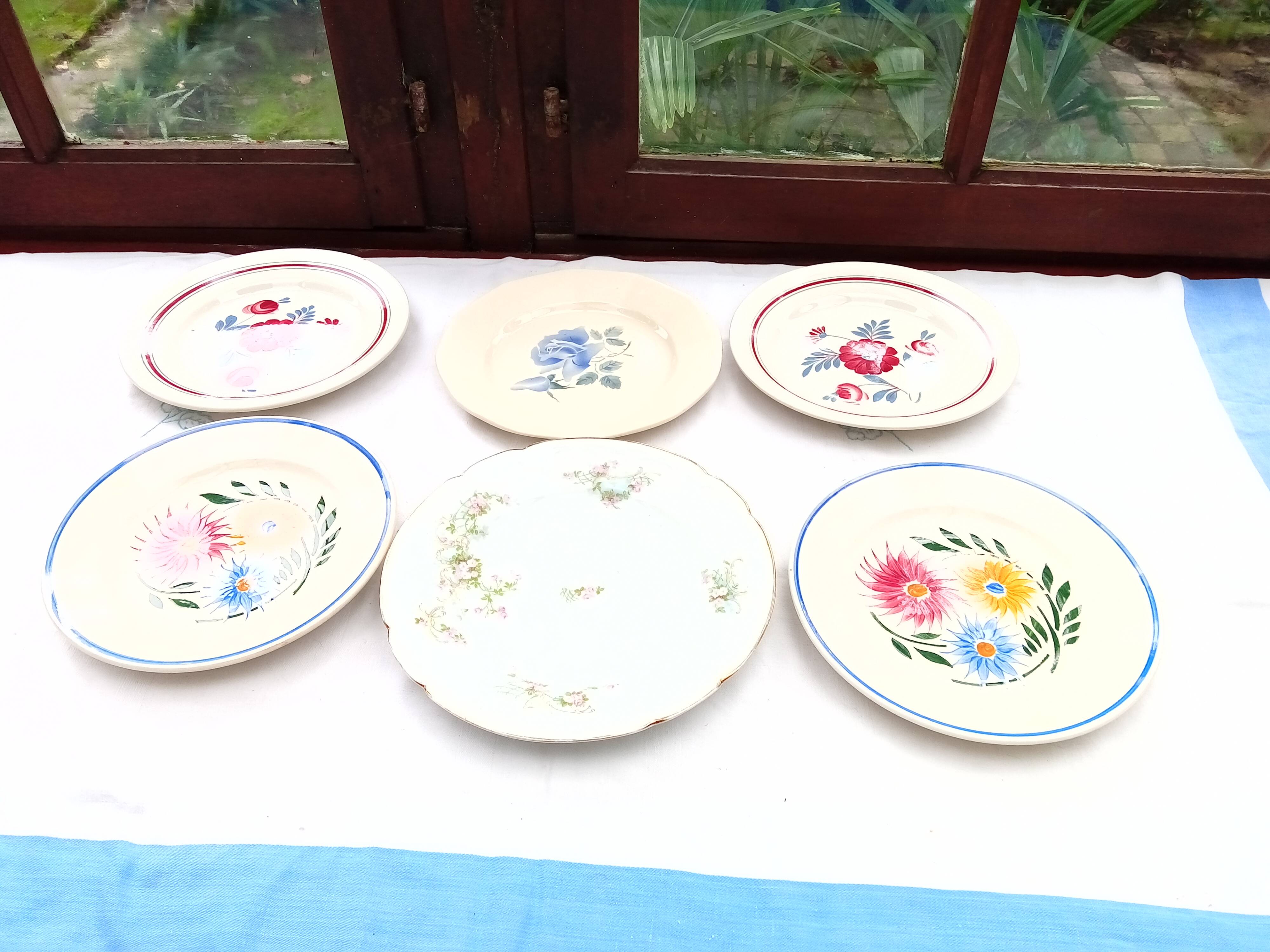 Assortment of 6 dinner plates