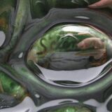 6 antique St Clément barbotine oyster plates