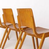 Set of 6 Wilkhahn Stackable Chairs – Beech Wood – Germany 1970s – Vintage