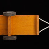 Tracteur et remorque jouet en bois Dejou vers 1960