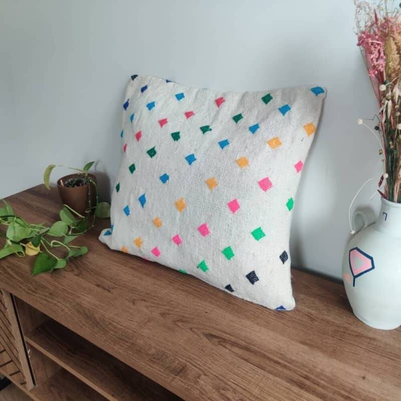 Coussin points coloré marocain