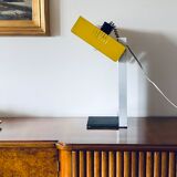 Space age yellow cubic table lamp, Italy 1970s