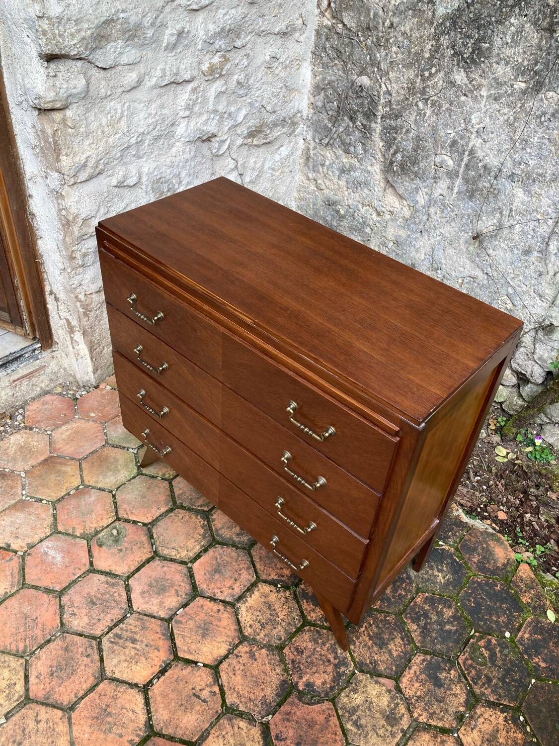Vintage chest of drawers with tapered legs