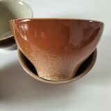 Set of 4 small glazed earthenware bowls
