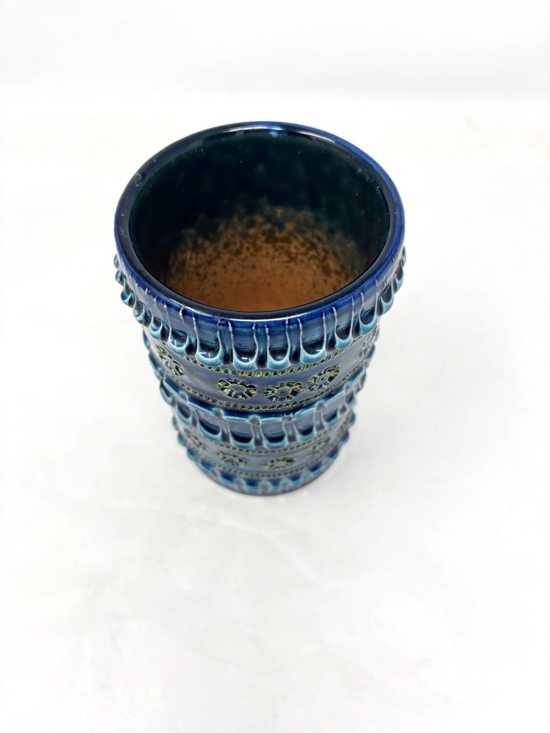 Bitossi ceramic blue green vase