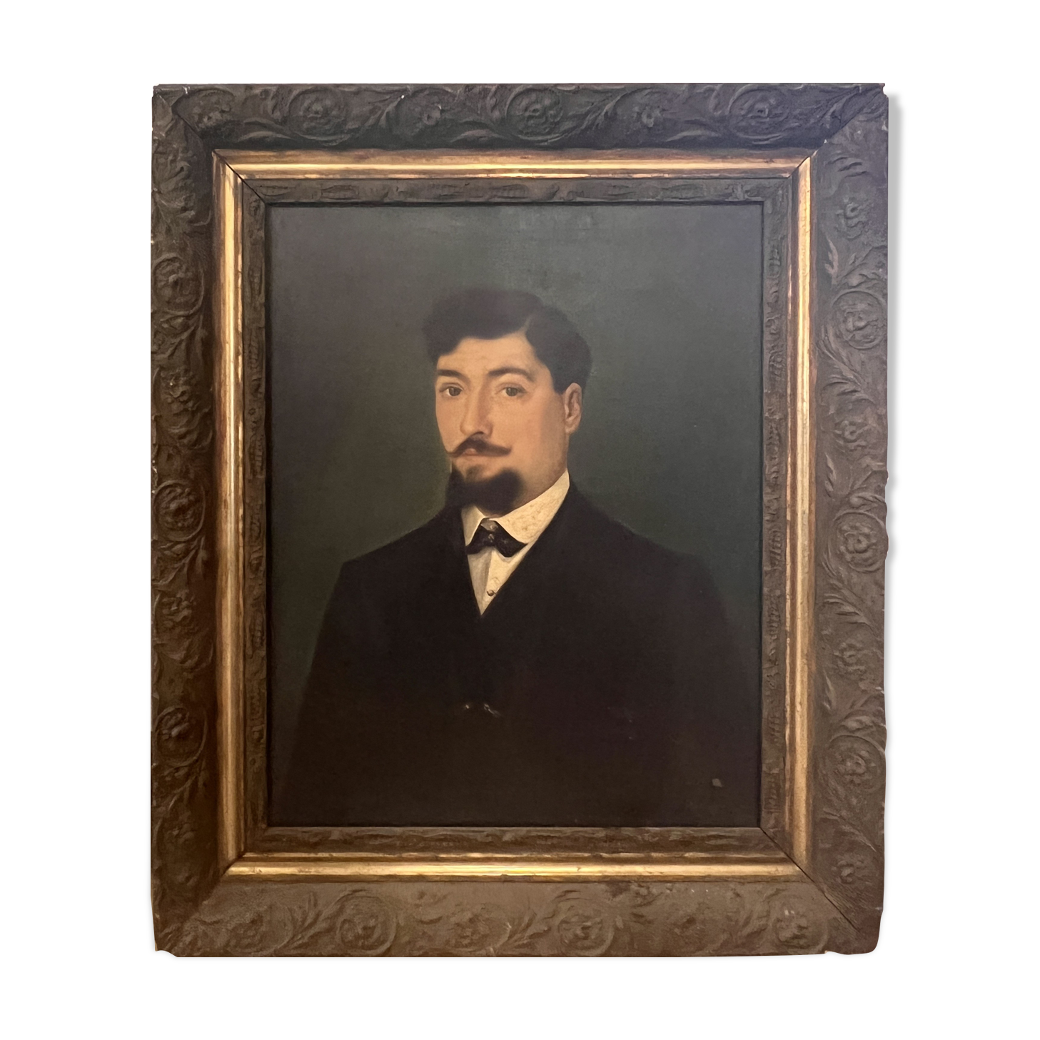 Oil on canvas of a mustachioed man
