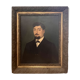 Oil on canvas of a mustachioed man