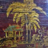 Vintage Chinese cabinet (red/gold) traditional scene bohomian