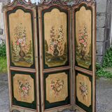 3-panel screen in painted wood