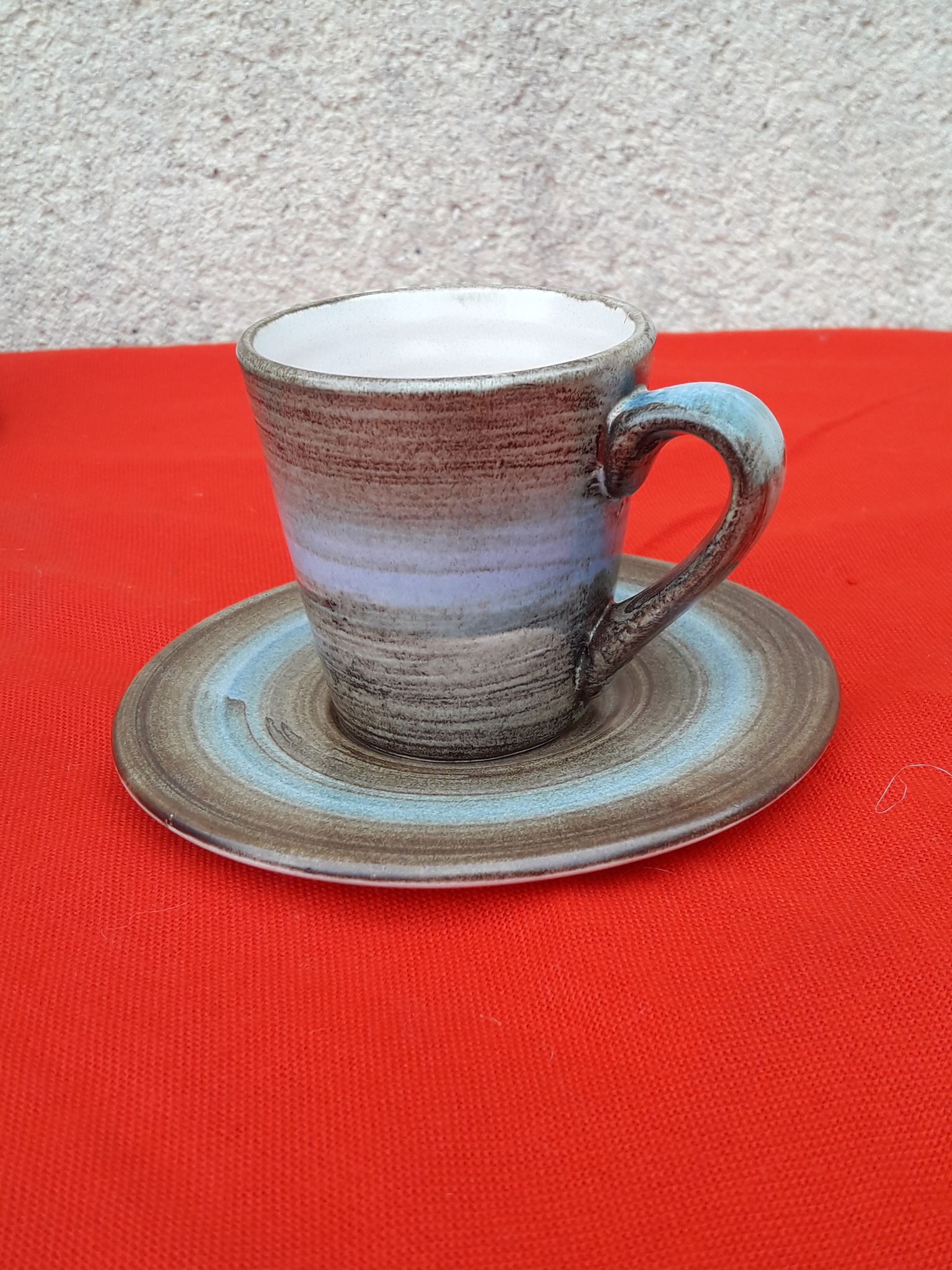 Coffee service in longchamp sandstone grey and brown 10 people