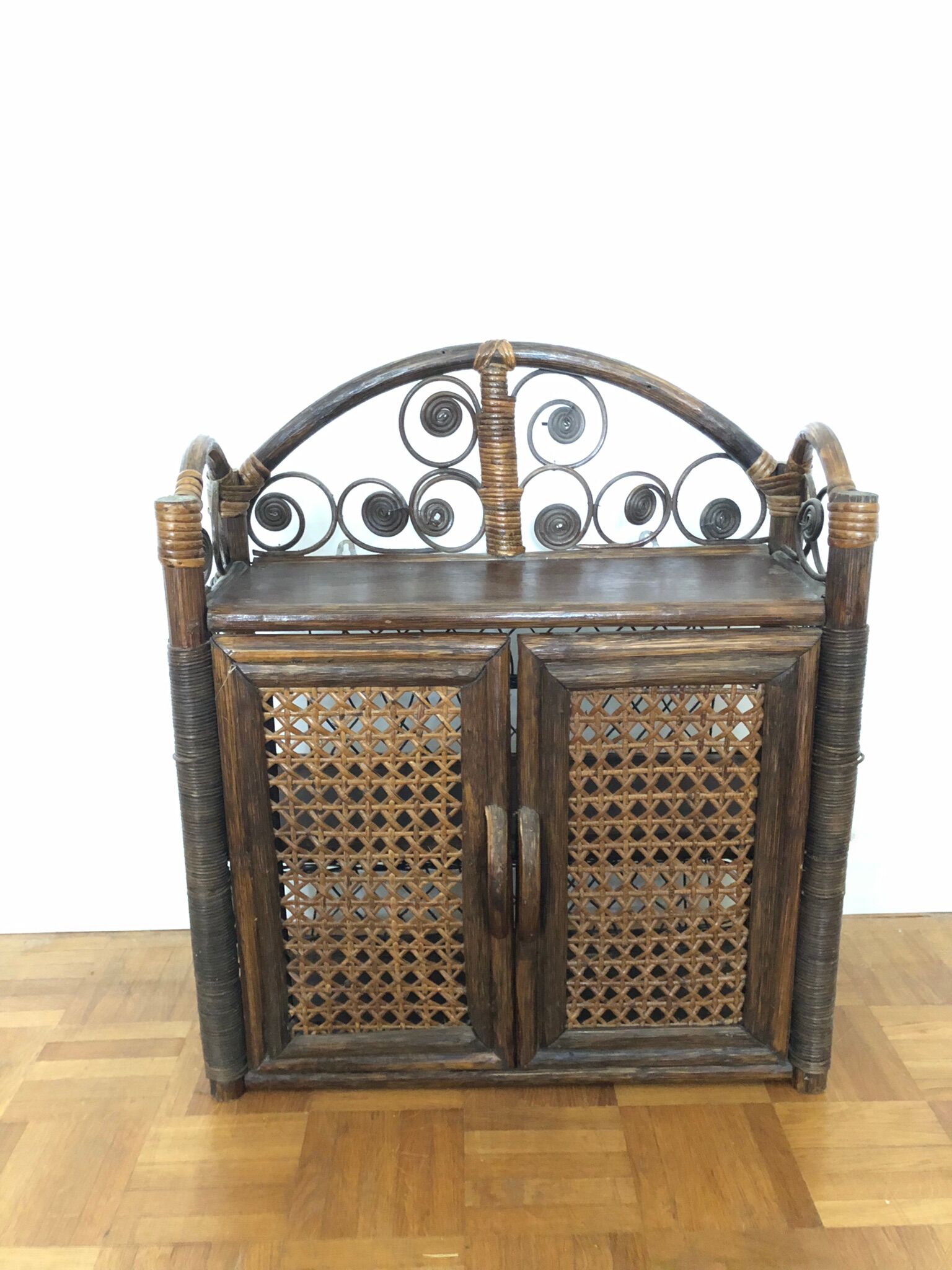 Vintage rattan shelf