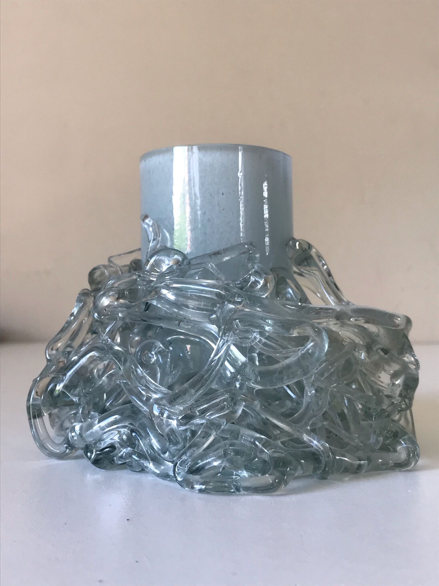 Design glass vase annees 80