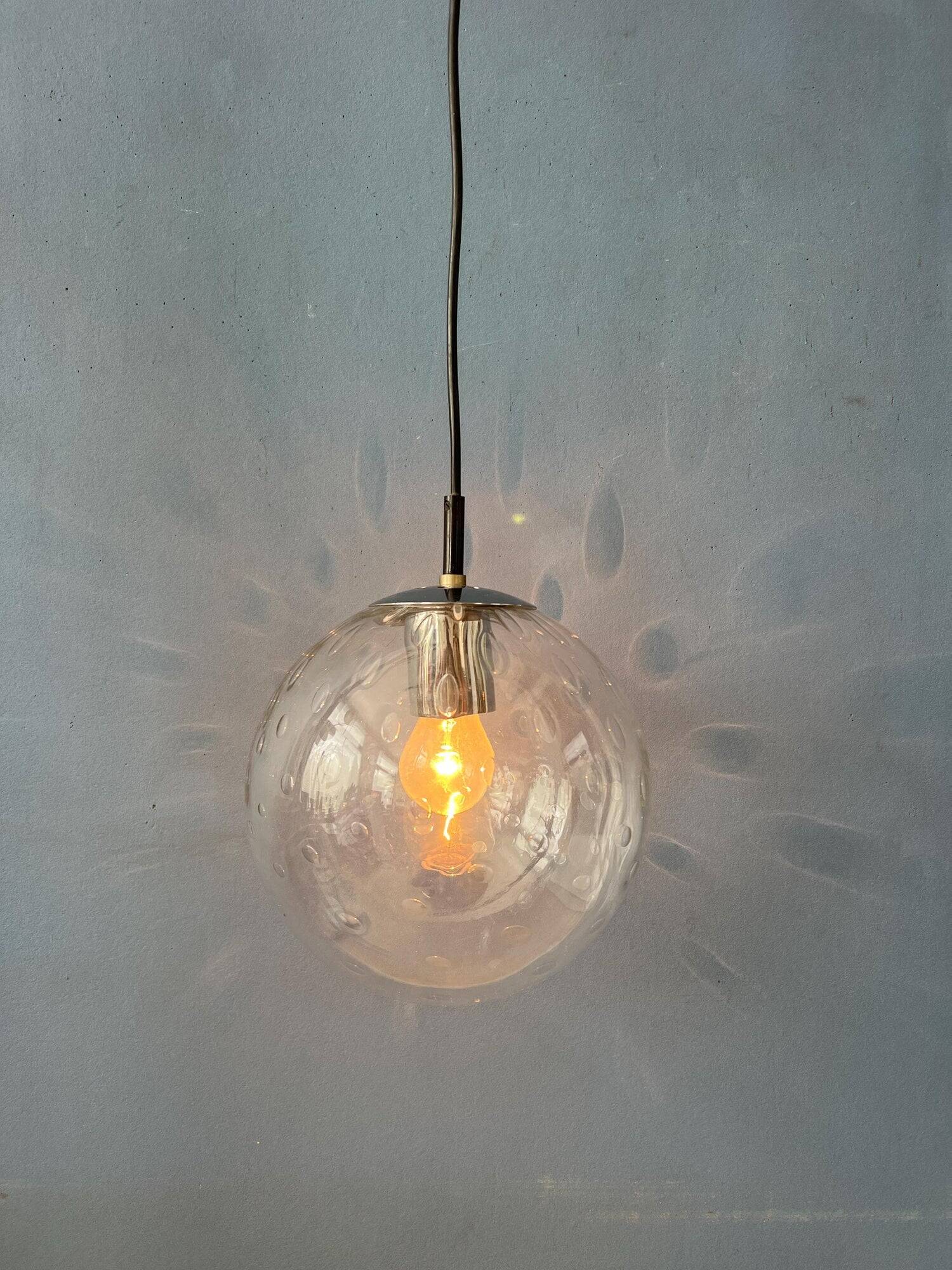 Suspension vintage en verre grainé Raak