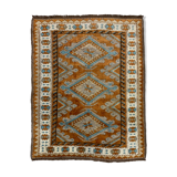 Old Turkish Rug 158x125 cm Vintage Oriental Rare Carpet Blue Brown Beige