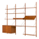 Danish teak wall unit in the style of Cadovius, Sorensen with a lamp, 1970s
