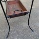 Vintage dessert table in wrought iron and solid wood with double top.