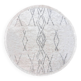 Round Berber rug 160 cm black pattern