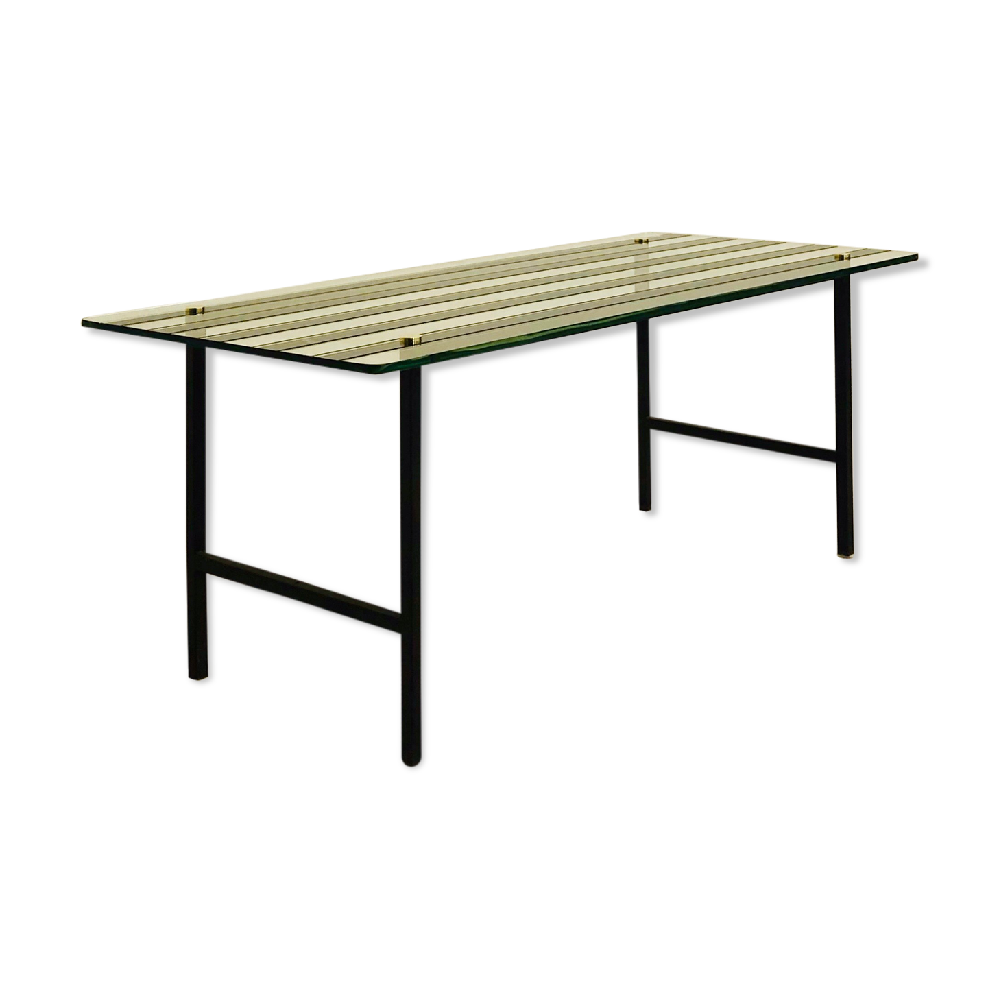 Glass and steel coffee table 1950